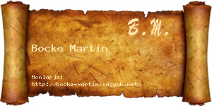 Bocke Martin névjegykártya